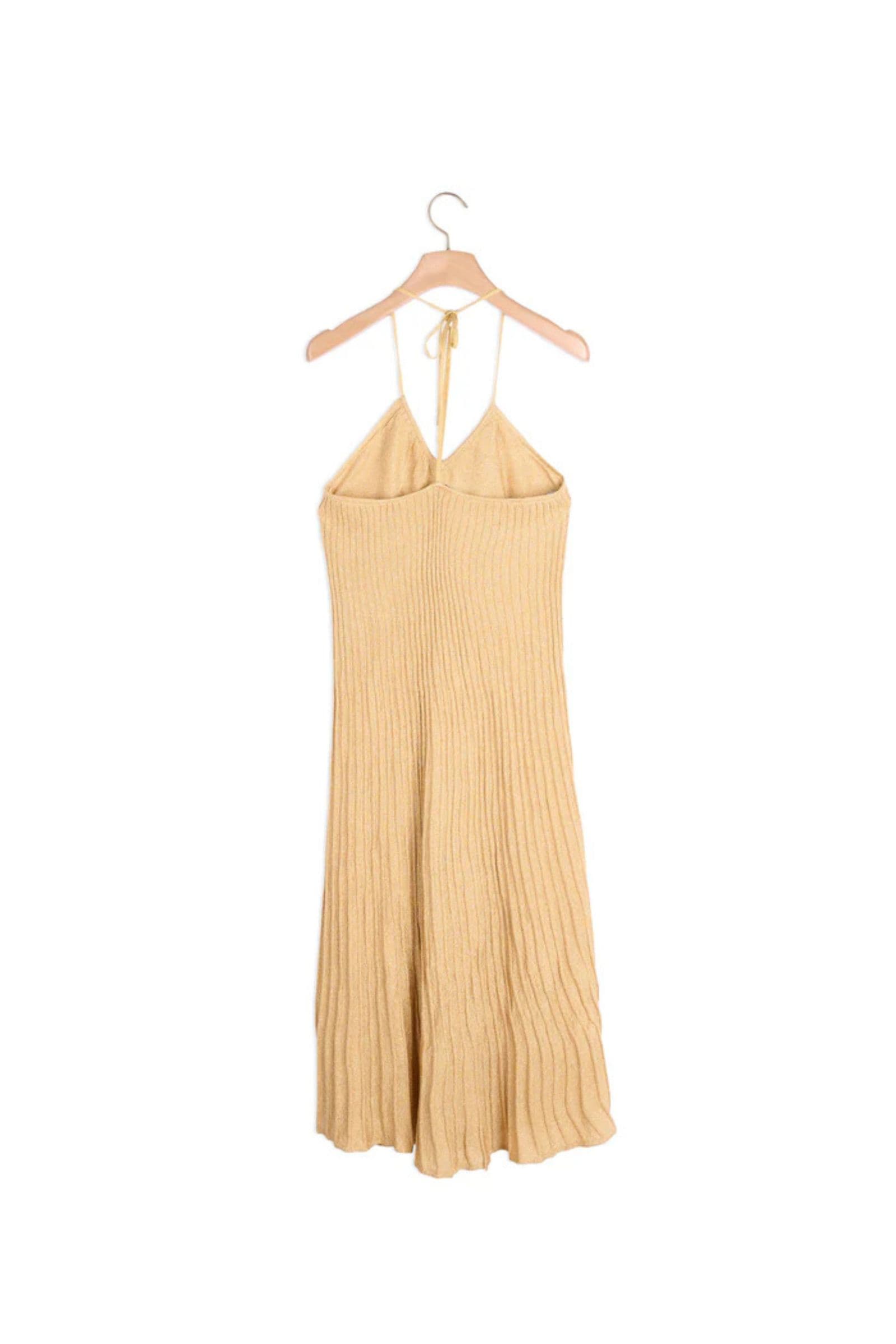 Loue Robe longue en maille lurex plissée | Extended