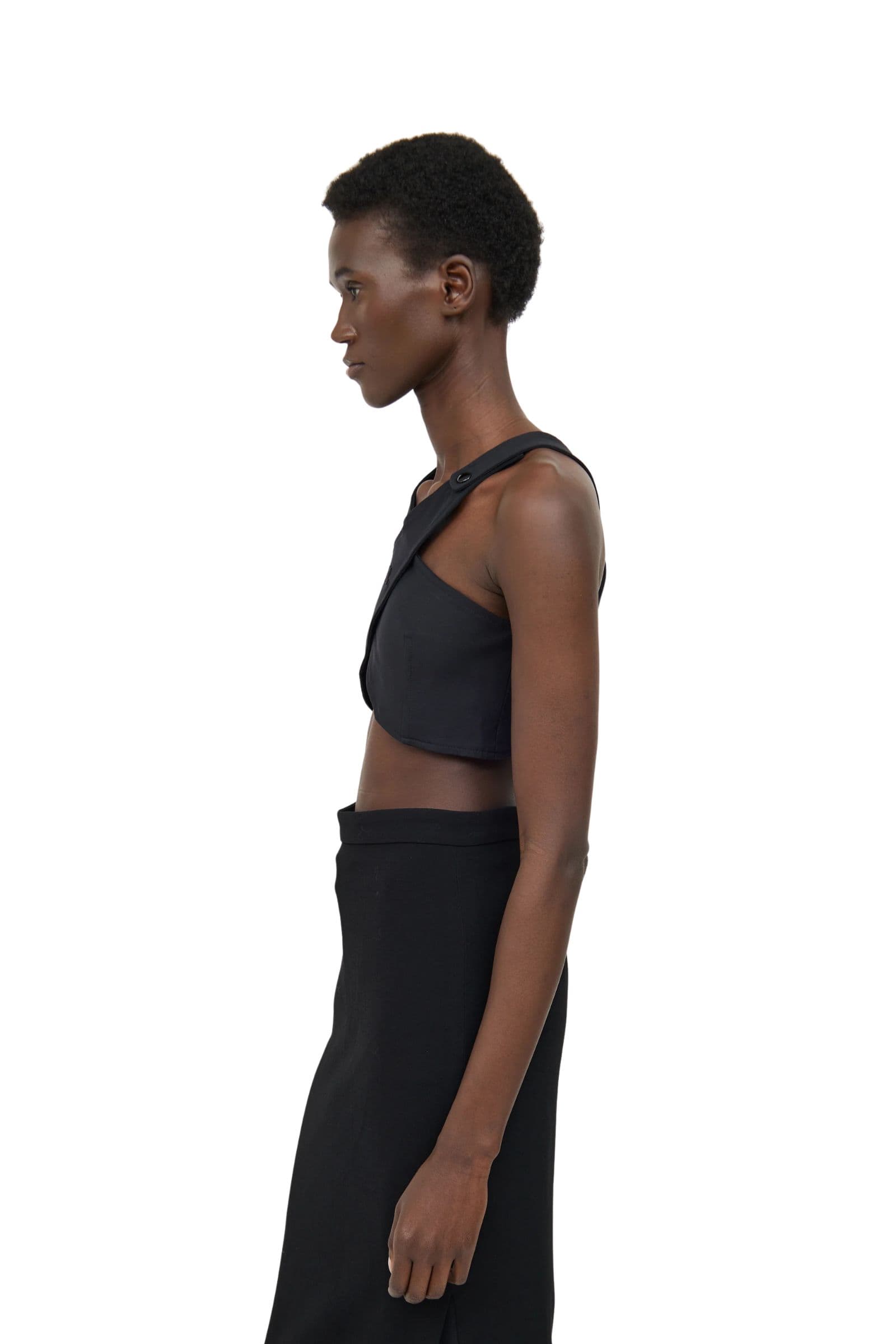 Loue Top court noir croisé | Extended