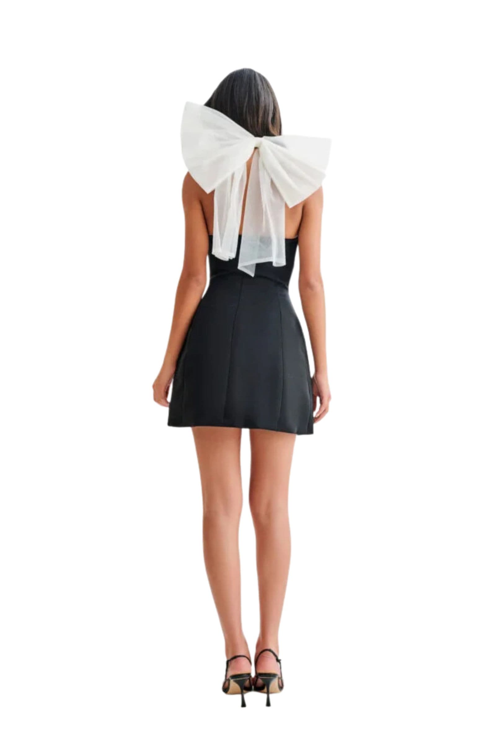 Loue Robe Maryam Tull Bow Mini Dress  | Extended