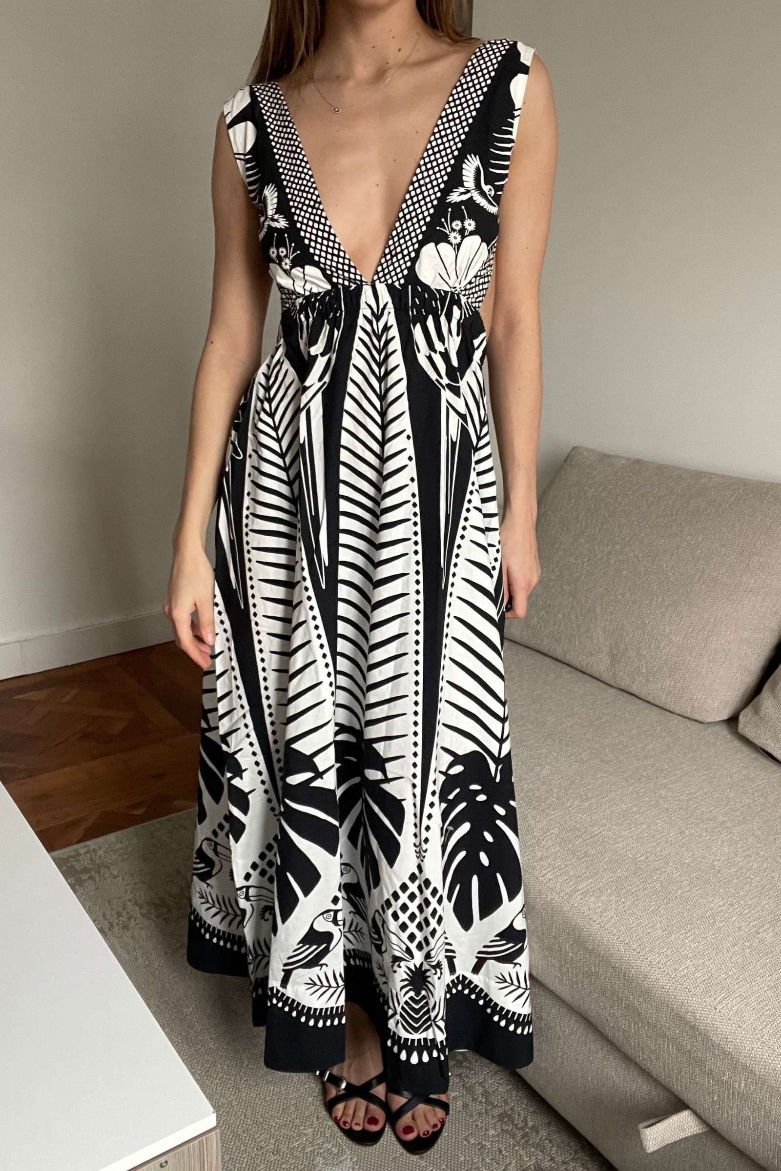 Loue Farm Rio Robe Longue Noir et Blanc | Extended