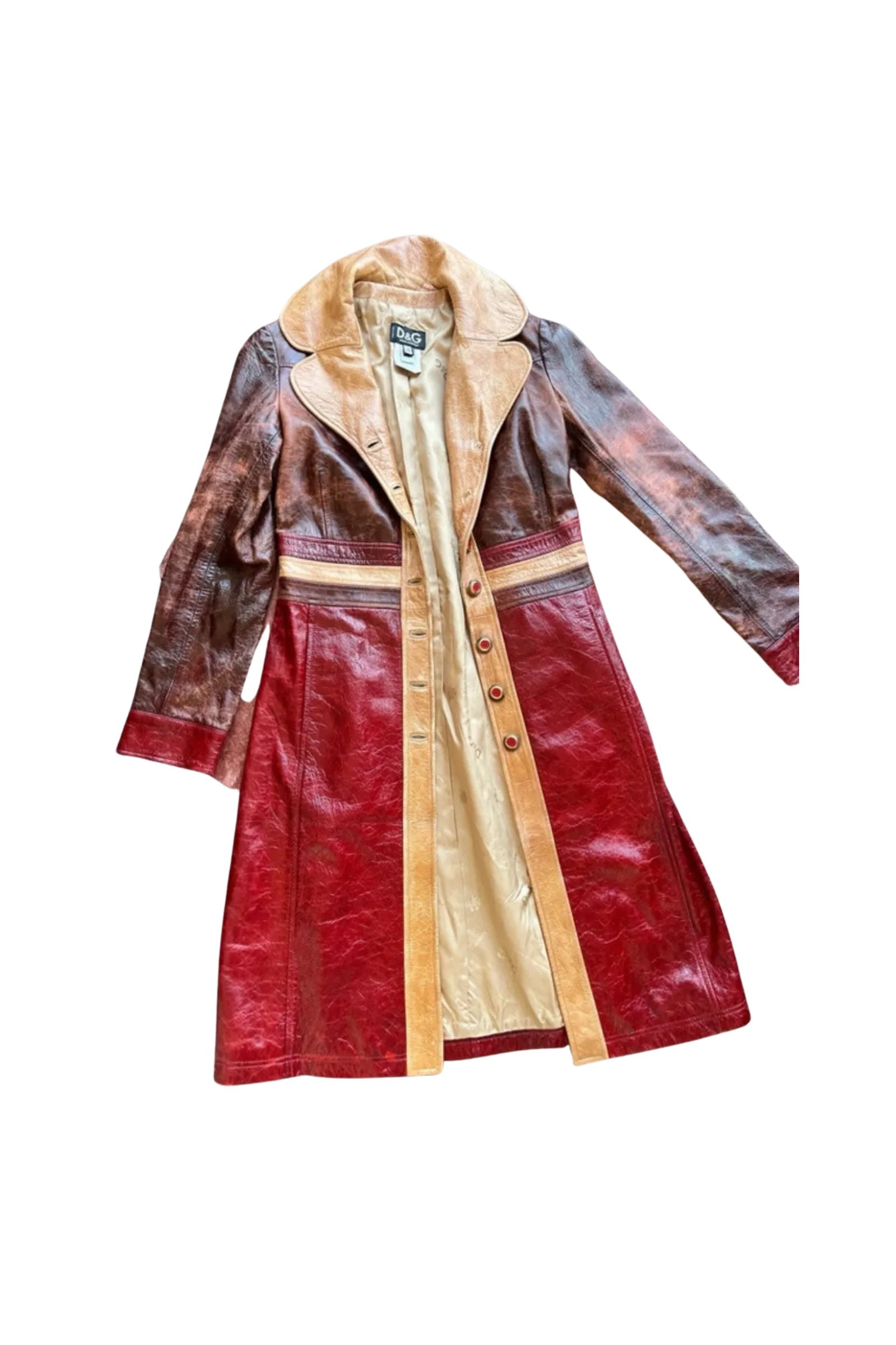 Loue Manteau Long en Cuir D&G (Dolce & Gabbana) - Vintage Rare | Extended