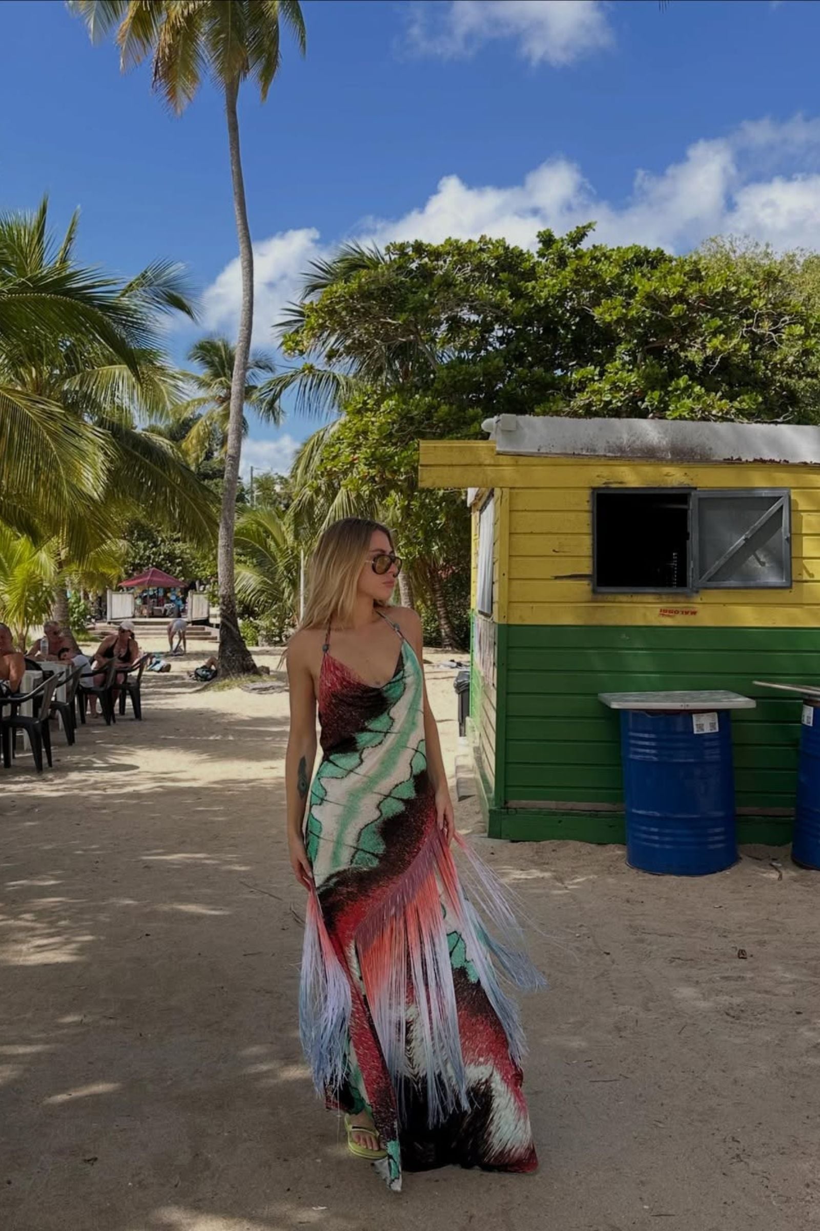 Loue Class by Roberto Cavalli Printed Fringe Maxi Dress | Extended