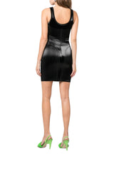 Mugler Mini Robe Simili Cuir