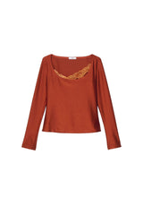 Top Wide Neck LS with Lace